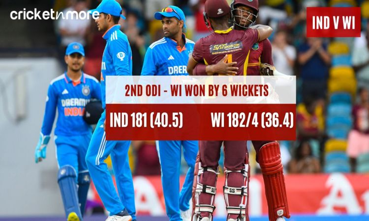 West Indies beat India by 6 wickets in 2nd ODI