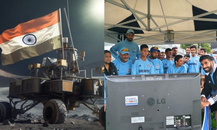 भारतीय टीम ने चंद्रयान-3 के विक्रम लैंडर के चंद्रमा पर सफल लैंडिंग का मनाया जश्न 