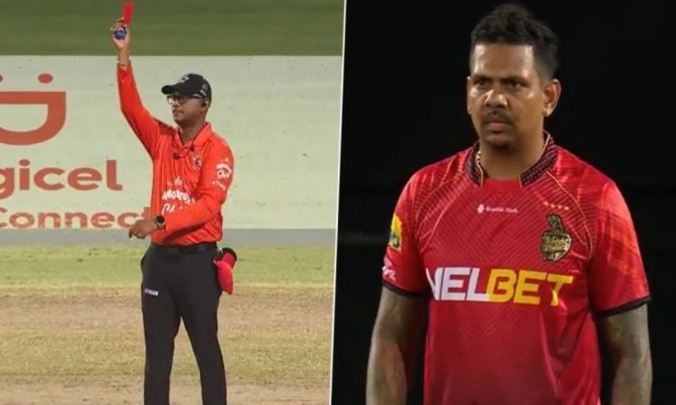 Sunil Narine Red card