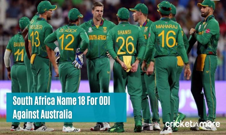 South Africa Name 18-Member Squad For ODI Series Against Australia