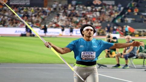 Budapest: Indian track and field athlete Neeraj Chopra during the Men's javelin throw final