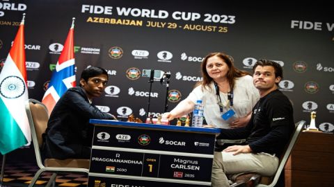 Chess World Cup: Carlsen draws first blood against Praggnandhaa in tie-breaker