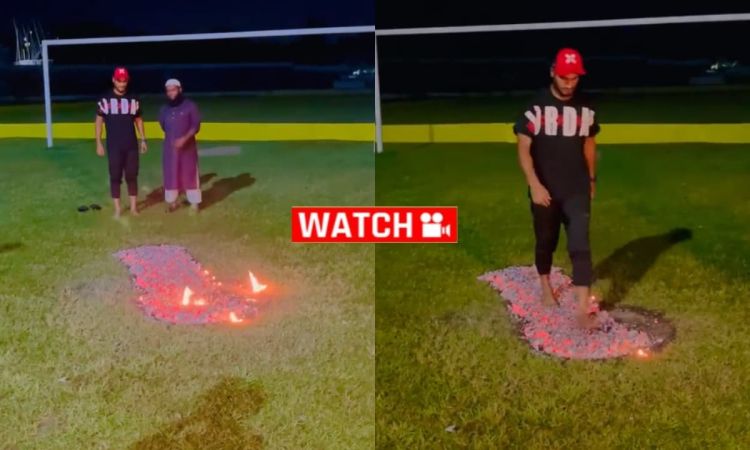 Asia Cup के लिए खास तैयारी, आग के अंगारों पर चल गया ये बांग्लादेशी खिलाड़ी; देखें VIDEO