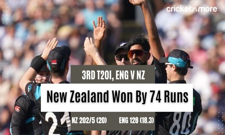 England vs New Zealand Third T20I Scorecard