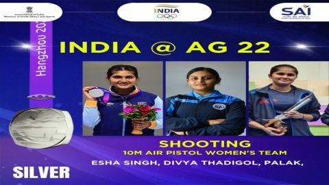 Asian Games: India win silver in women's 10m Air Pistol Team event