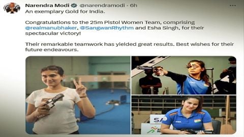 PM Modi congratulates women's shooting team for winning gold in Asian Games