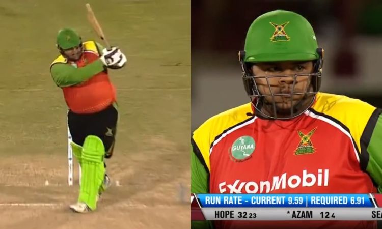 110 किलो के भारी-भरमक बल्लेबाज ने जड़ा No Look Six, नाम आज़म खान; देखें VIDEO