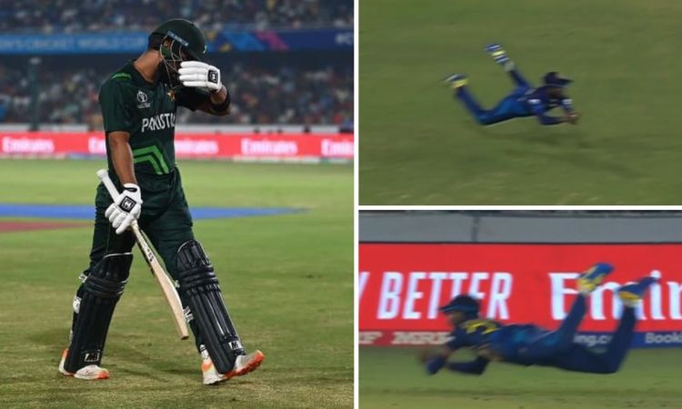 World Cup 2023: शफीक का सब्सट्यूट हेमन्था ने हवा में छलांग लगाते हुए पकड़ा शानदार कैच, देखे Video