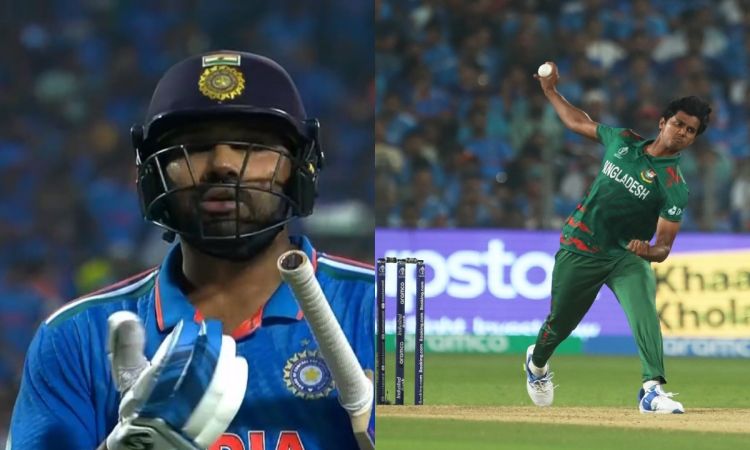 World Cup 2023: महमूद की गेंद पर तौहीद हृदोय ने बाउंड्री के पास पकड़ा रोहित शर्मा का बेहतरीन कैच, देखें Video