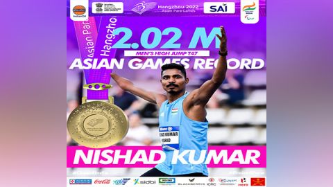 Asian Para Games: Nishad Kumar bags gold in men’s high jump T47