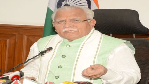 Chandigarh : Haryana CM Manohar Lal Khattar addresses a press conference