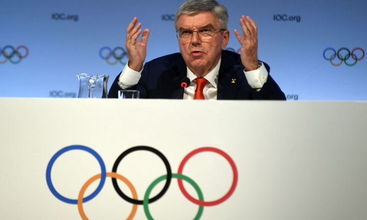 Mumbai: International Olympic Committee (IOC) President Thomas Bach adresses a press conference