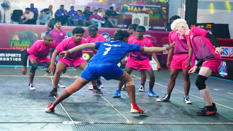 Visually impaired players showcase their skills duringYuva Kabaddi Series’ exhibition match