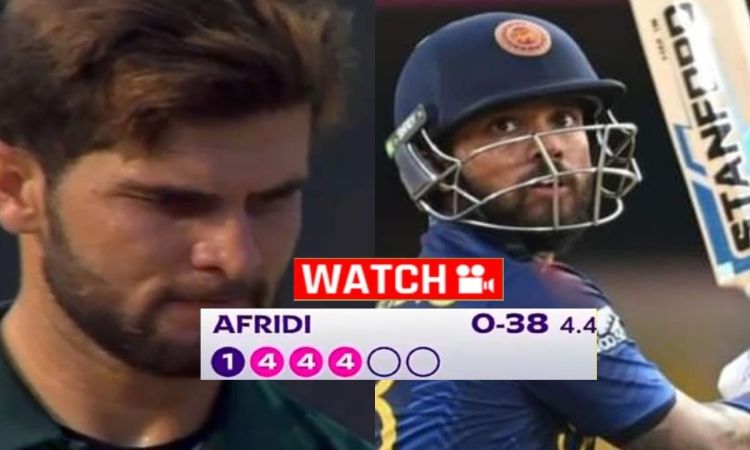 4,4,4: मेंडिस के सामने कांपे अफरीदी, श्रीलंकाई बल्लेबाज़ ने पेस का बना दिया मज़ाक; देखें VIDEO