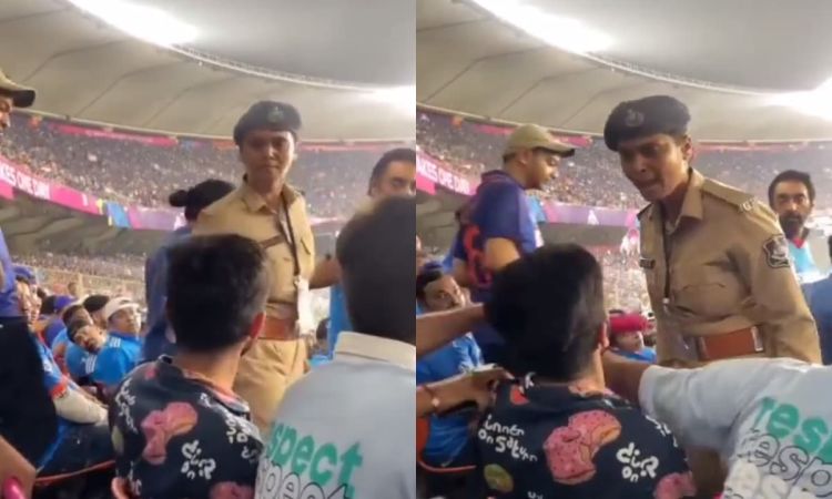 IND vs PAK मैच में हुआ बवाल, महिला पुलिस ने फैन के मारे तमाचे; देखें VIDEO