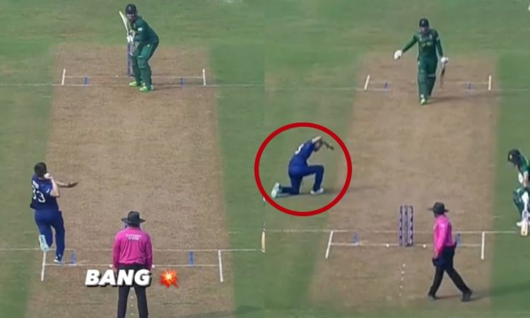 गुस्से से लाल हुआ इंग्लिश गेंदबाज़, चौका पड़ा तो जमीन पर दे मारा मुक्का; देखें VIDEO