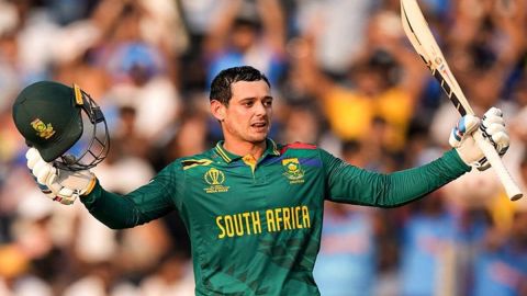 Quinton de Kock levels Kumar Sangakkara at four tons in single edition of ODI World Cup