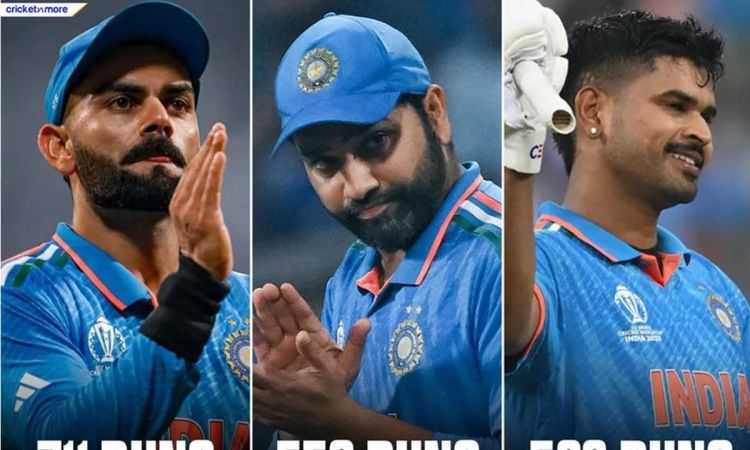 first time three players from the same team scored 500 plus runs in a single world cup edition