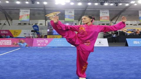 Leaving one and half-year-old daughter at home Sanatombi wins another Wushu gold at National Games