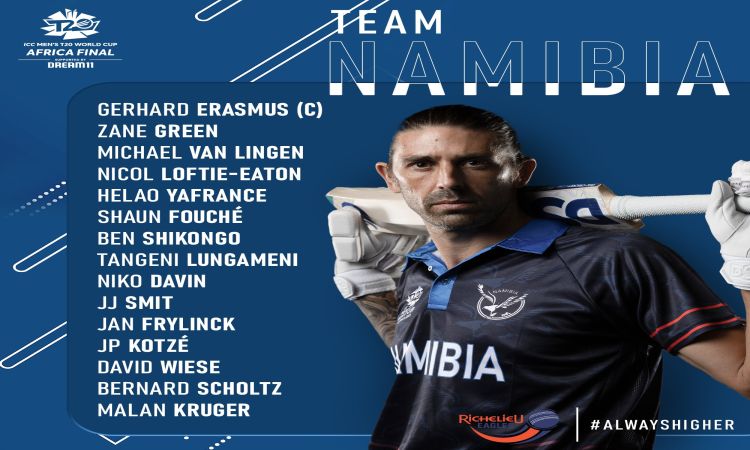 Namibia names 15-man squad for final ICC Men's T20 World Cup Africa qualifiers