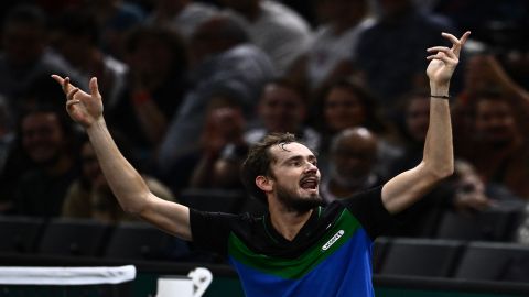 Paris Masters: Medvedev denies making 'middle finger gesture' towards crowd after loss to Dimitrov