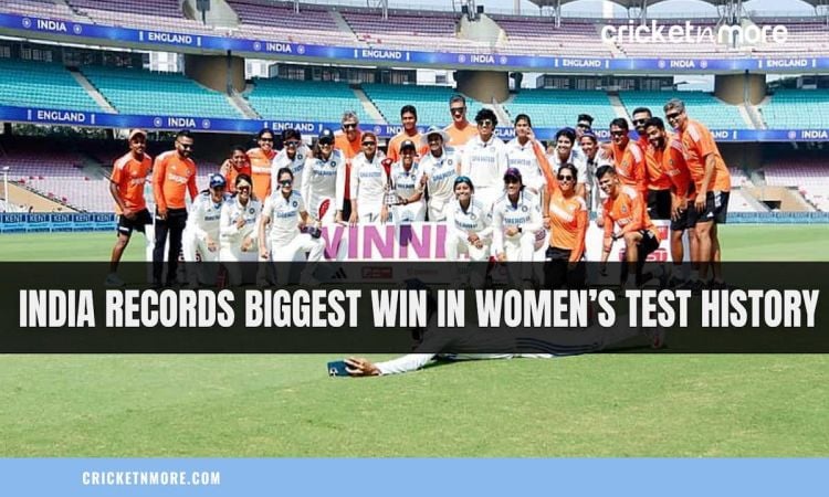  India records biggest win in women’s Test history