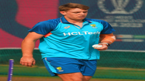 Ahmedabad: Australian players during a practice session ahead of the ICC Men's Cricket World Cup fin