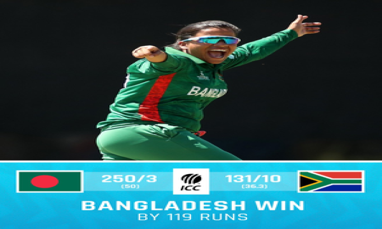 Bowlers, Murshida Khatun lead Bangladesh to 119-run win in women’s ODI series opener against SA