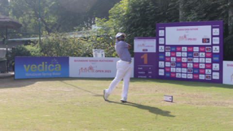 Golf: Saptak Talwar fires 65 for halfway lead at Jaipur Open