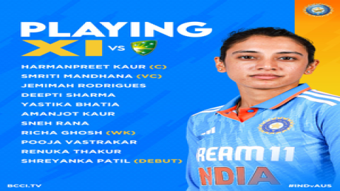 IND W v AUS W: Australia win toss, opt to bat first as India hand Shreyanka Patil ODI debut