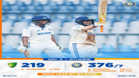 IND W v AUS W: Deepti, Vastrakar stand after fifties by Smriti, Richa, Jemimah help India take 157-r