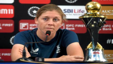 Mumbai: England's women cricket team captain Heather knight speaks during a press conference