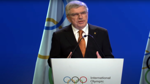 Mumbai: IOC President Thomas Bach speaks during the inauguration of 141st International Olympic Comm