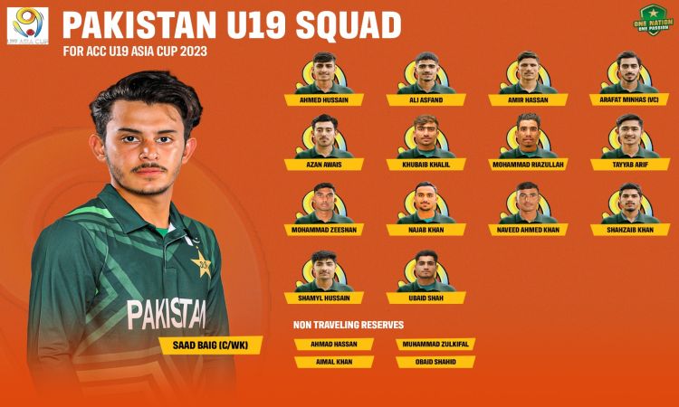 Pakistan announce Saad Baig as captain of 15-member squad for ACC U19 Asia Cup 2023