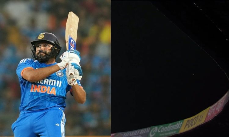 3rd T20I: रोहित ने आखिरी ओवर में मारा गगनचुंबी छक्का, स्टेडियम की छत पर जाकर गिरी गेंद, देखें Video