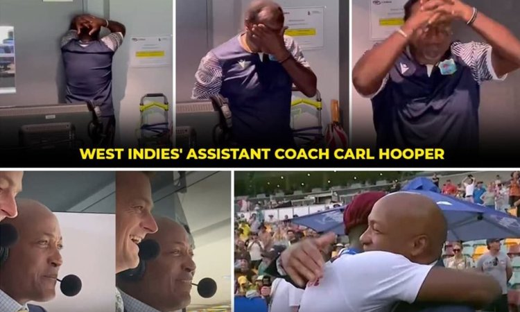 Brian Lara and Carl Hooper in tears after west indies beat Australia in Australia after 27 years