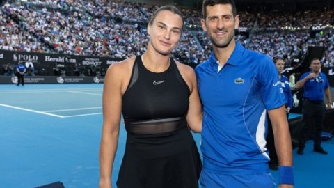 Australian Open: Djokovic, Sabalenka team up for charity match