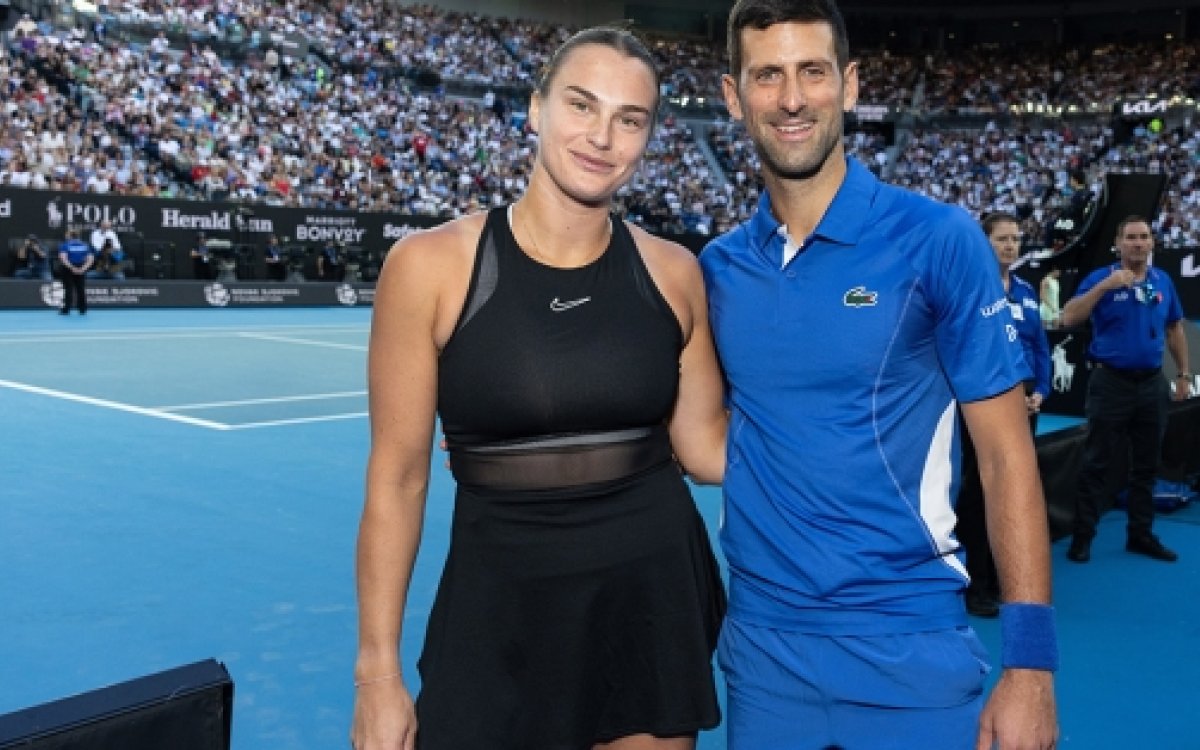 Australian Open Djokovic, Sabalenka Team Up For Charity Match On