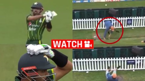 NZ vs PAK 3rd T20: बाबर आज़म ने मारा Deadly छक्का, बॉल लगने से दूर जा गिरा फैन; देखें VIDEO