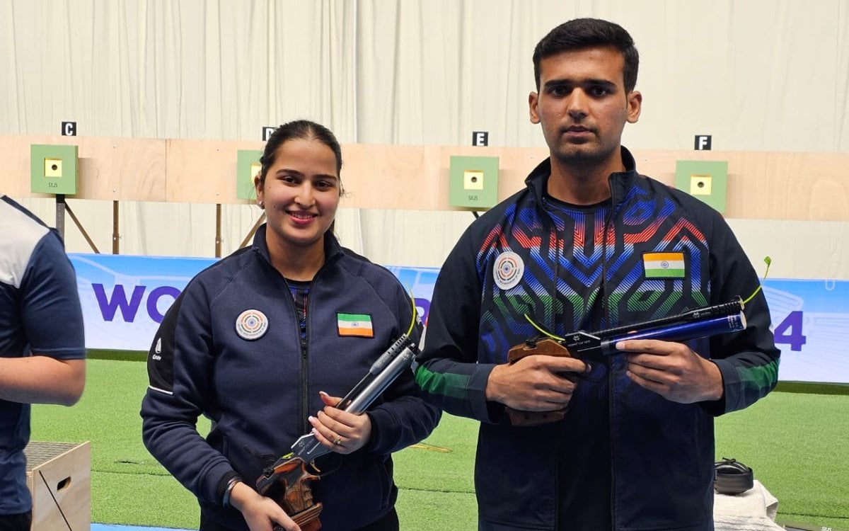 ISSF World Cup 2024: Rhythm, Ujjwal Win Mixed Team Pistol Gold On ...