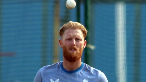 Lucknow: Players of England during a practice session ahead of the ICC World Cup match