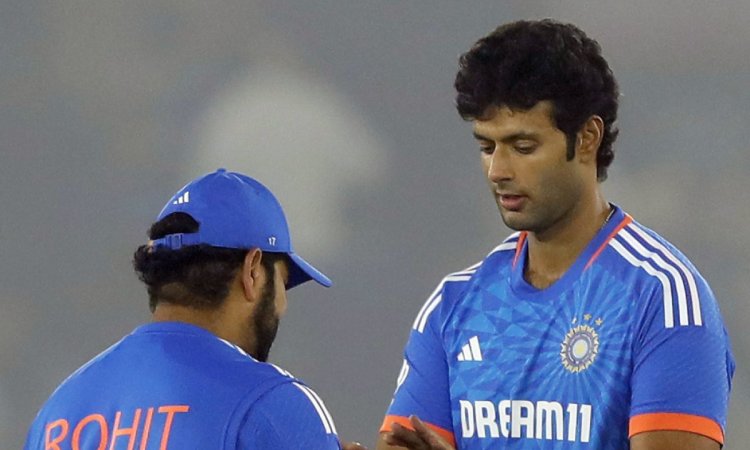 Mohali: India's Shivam Dube and captain Rohit Sharma celebrates the wicket of Afghanistan's Ibrahim 