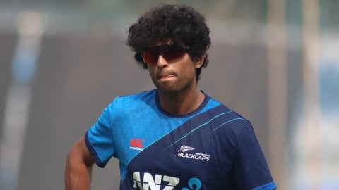 Mumbai: New Zealand's players during a practice session ahead of the ICC Men's Cricket World Cup