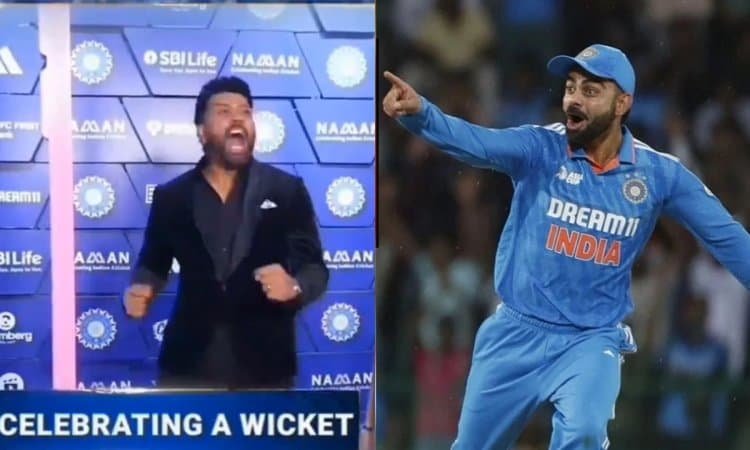 விராட் கோலியின் கொண்டாட்டத்தை செய்து காட்டிய ரோகித் சர்மா; வைரலாகும் காணொளி!