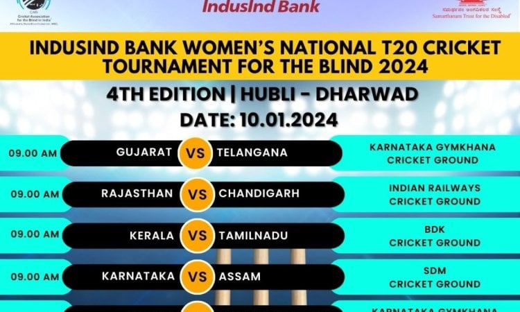 Women's National T20 Cricket Tournament for Blind 2024 to begin from January 8