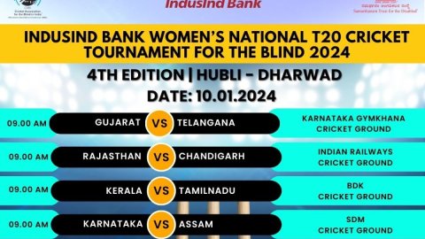 Women's National T20 Cricket Tournament for Blind 2024 to begin from January 8