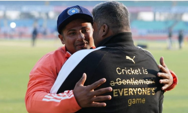 3rd Test: Sarfaraz Khan’s father becomes emotional, kisses his son’s Test cap as dream becomes reali