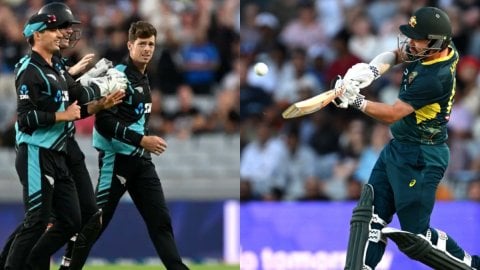 NZ vs AUS, 2nd T20I: முதல் ஓவரில் இருந்தே அதிரடி காட்டிய ஆஸி; விக்கெட்டுகளை வீழ்த்தி முட்டுக்கட்டைப்