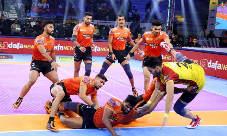 PKL 10: Pawan Sehrawat's 4-point Super Raid steers Telugu Titans to a thrilling tie with U Mumba