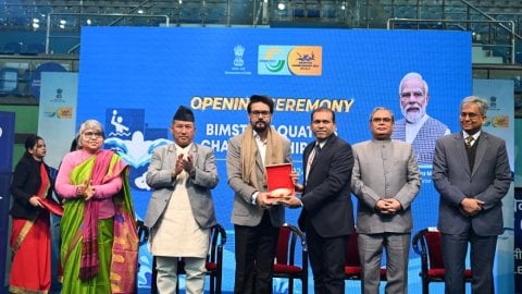 Sports Minister Anurag Thakur kicks off 1st BIMSTEC Aquatics C'ships in New Delhi